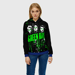 Толстовка-худи женская Green Day: Acid Colour, цвет: 3D-синий — фото 2