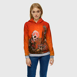 Толстовка-худи женская Скелет с гитарой, цвет: 3D-меланж — фото 2