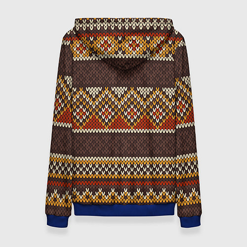 Женская толстовка Зимний узор с галстуком / 3D-Синий – фото 2