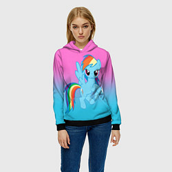 Толстовка-худи женская My Little Pony, цвет: 3D-черный — фото 2
