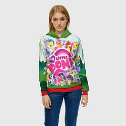 Толстовка-худи женская My Little Pony, цвет: 3D-красный — фото 2