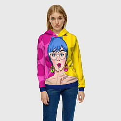 Толстовка-худи женская POP ART, цвет: 3D-синий — фото 2