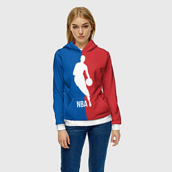 Толстовка-худи женская Эмблема NBA, цвет: 3D-белый — фото 2