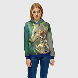 Толстовка-худи женская Принцесса и волк, цвет: 3D-синий — фото 2