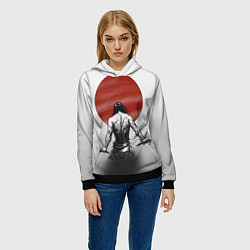 Толстовка-худи женская Ярость самурая, цвет: 3D-черный — фото 2