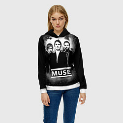 Толстовка-худи женская Muse, цвет: 3D-белый — фото 2