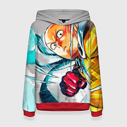 Толстовка-худи женская One Punch Man Rage, цвет: 3D-красный