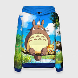 Толстовка-худи женская Тоторо и компания, цвет: 3D-синий