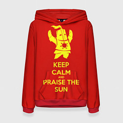 Толстовка-худи женская Keep Calm & Praise The Sun, цвет: 3D-красный