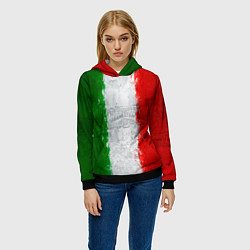 Толстовка-худи женская Italian, цвет: 3D-черный — фото 2