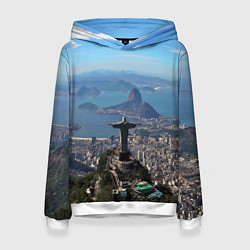 Толстовка-худи женская Рио-де-Жанейро, цвет: 3D-белый