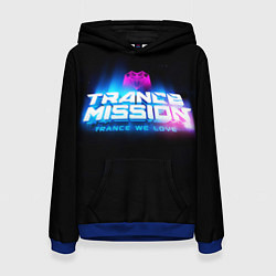 Толстовка-худи женская Trancemission: Trance we love, цвет: 3D-синий