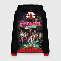 Толстовка-худи женская Hotline Miami, цвет: 3D-красный