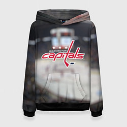 Толстовка-худи женская Washington Capitals, цвет: 3D-черный