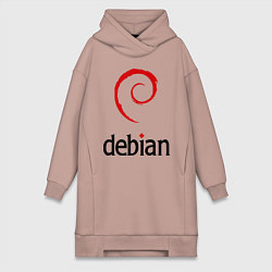 Женское худи-платье Debian, цвет: пыльно-розовый