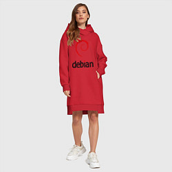 Женское худи-платье Debian, цвет: красный — фото 2