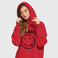 Женское худи-платье Nirvana, цвет: красный — фото 2