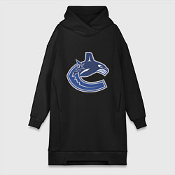 Женское худи-платье Vancouver Canucks, цвет: черный