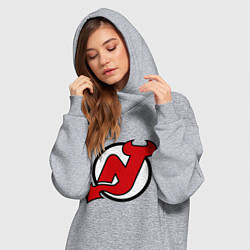 Женское худи-платье New Jersey Devils, цвет: меланж — фото 2