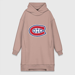 Женское худи-платье Montreal Canadiens, цвет: пыльно-розовый