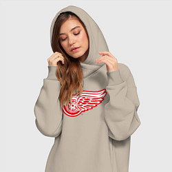 Женское худи-платье Detroit Red Wings, цвет: миндальный — фото 2