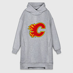 Женское худи-платье Calgary Flames цвета меланж — фото 1