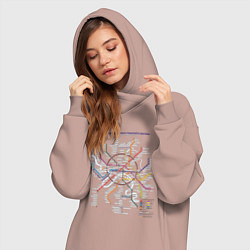 Женское худи-платье Moscow Metro, цвет: пыльно-розовый — фото 2