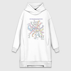 Женское худи-платье Moscow Metro, цвет: белый