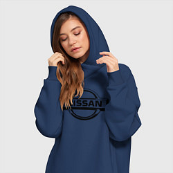 Женское худи-платье Nissan club, цвет: тёмно-синий — фото 2