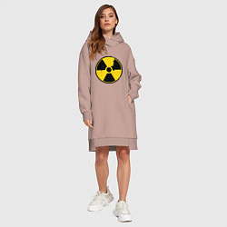 Женское худи-платье Радиоактивность, цвет: пыльно-розовый — фото 2