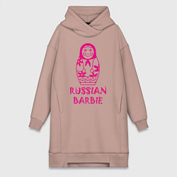 Женская толстовка-платье Русская Барби