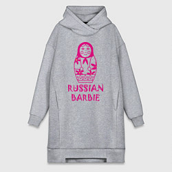 Женское худи-платье Русская Барби, цвет: меланж