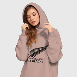 Женское худи-платье New Zeland: All blacks, цвет: пыльно-розовый — фото 2