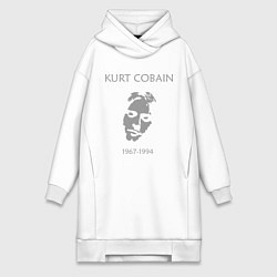 Женское худи-платье Kurt Cobain: 1967-1994, цвет: белый
