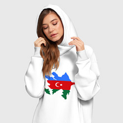 Женское худи-платье Azerbaijan map, цвет: белый — фото 2