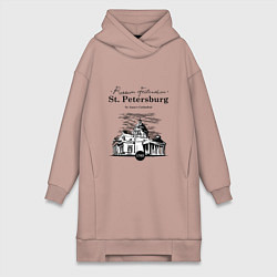 Женское худи-платье St. Isaac's Cathedral, цвет: пыльно-розовый