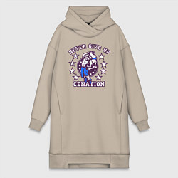 Женское худи-платье WWE Never Give Up, цвет: миндальный