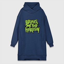 Женское худи-платье Bring me the horizon, цвет: тёмно-синий