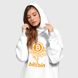 Женское худи-платье Bitcoin Tree, цвет: белый — фото 2