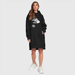 Женское худи-платье Кукрыниксы: Кости цвета черный — фото 2