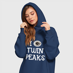 Женское худи-платье I love Twin Peaks, цвет: тёмно-синий — фото 2