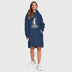 Женское худи-платье Фемида на костях, цвет: тёмно-синий — фото 2