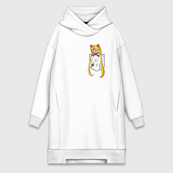 Женское худи-платье Little Pocket Moon, цвет: белый