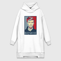 Женское худи-платье Bowie Poster, цвет: белый