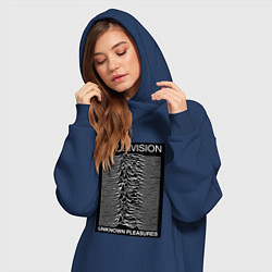 Женское худи-платье Joy Division: Unknown Pleasures, цвет: тёмно-синий — фото 2