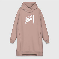 Женская толстовка-платье Street Workout - выход силой белый