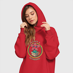 Женское худи-платье Adopt a Demodog, цвет: красный — фото 2