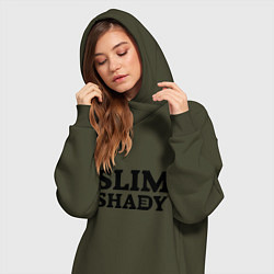 Женское худи-платье Slim Shady: Big E, цвет: хаки — фото 2