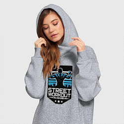 Женское худи-платье Street WorkOut: Real sport, цвет: меланж — фото 2