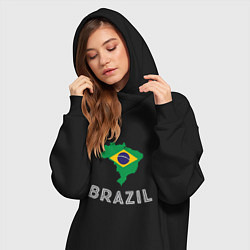 Женское худи-платье Brazil Country, цвет: черный — фото 2